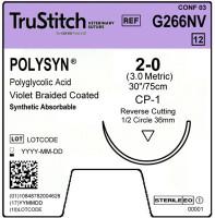 PolySyn 2-0 Violet 30" CP-1 Reverse Cutting 36mm