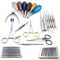 GV Dental Kit with Luxating Winged Color Coated, Stainless Steel and Sterilization Cassette