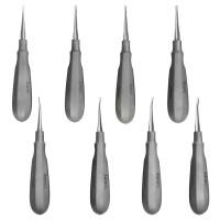 Luxating Elevator Set of 8 having Standard Handle with 4 Straight Tips and 4 Curved Tips