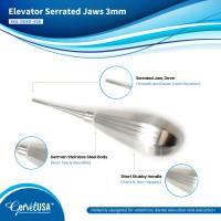 Dental Elevator Serrated Jaws Set of 4, with Short Handle