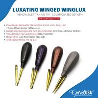 Luxating Winged WingLux Removable Titanium Tip - Color Coated Set of 4, 1.5mm, 2mm, 3mm, 4mm