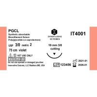 PGCL-Compares to Monocryl (Poliglecaprone 25): 3-0, 19mm, 3/8 Cutting, 75cm, 12 Count