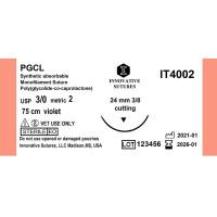 PGCL-Compares to Monocryl (Poliglecaprone 25):  3-0, 24mm, 3/8 Cutting, 75cm, 12 Count