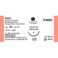 PGCL-Compares to Monocryl (Poliglecaprone 25): 3-0, 26mm, 1/2 Taper Point, 75cm, 12 Count
